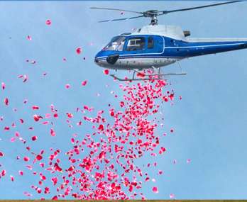 Flower Shower from Helicopter